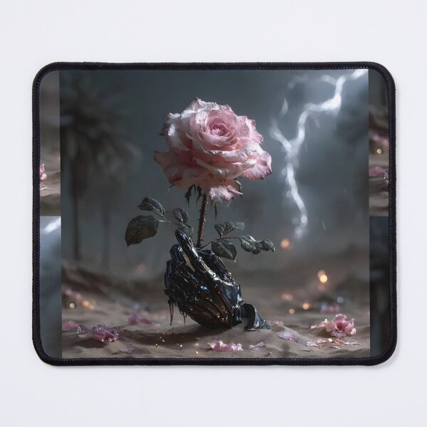 Item preview, Dark Fantasy Armored Gauntlet Holding a Delicate Pink Rose designed and sold by MouradStudio.