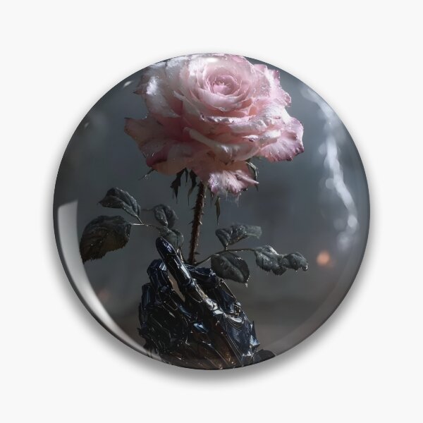 Item preview, Dark Fantasy Armored Gauntlet Holding a Delicate Pink Rose designed and sold by MouradStudio.