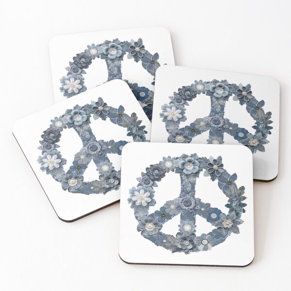 Item preview, Flowers For Peace Denim Patchwork designed and sold by artsandsoul.
