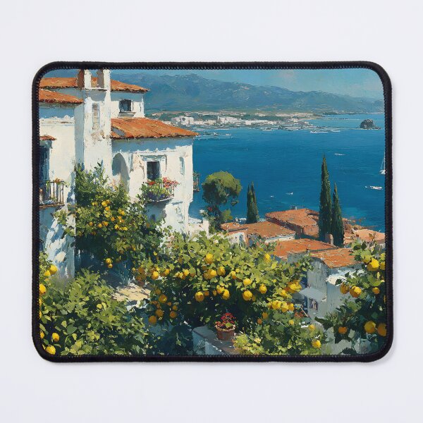 Item preview, Mediterranean Village with Lemon Trees and Sea View designed and sold by daila70.