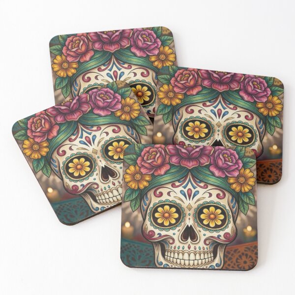 Item preview, Vintage Floral Sugar Skull Dia de los Muertos Art designed and sold by KabronX.