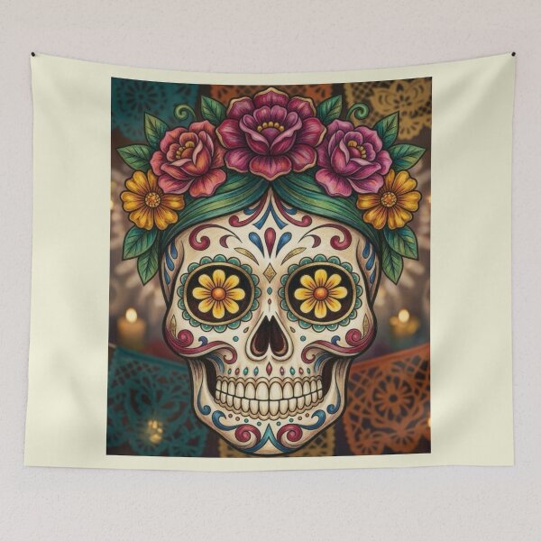 Item preview, Vintage Floral Sugar Skull Dia de los Muertos Art designed and sold by KabronX.