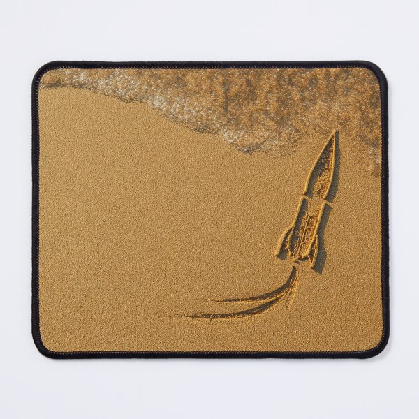 Item preview, Rocket Ship Sand Drawing On Tropical Shore designed and sold by chase-thewave.