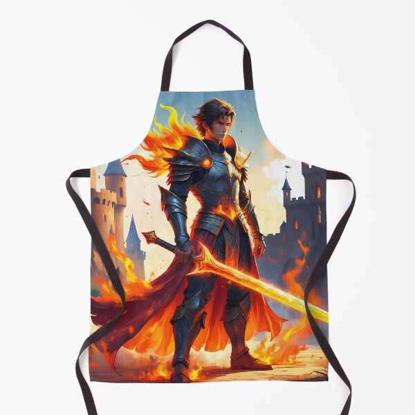 Item preview, Fire Swordsman - Flame Knight Fantasy Art designed and sold by Lucid Dream Pixel.
