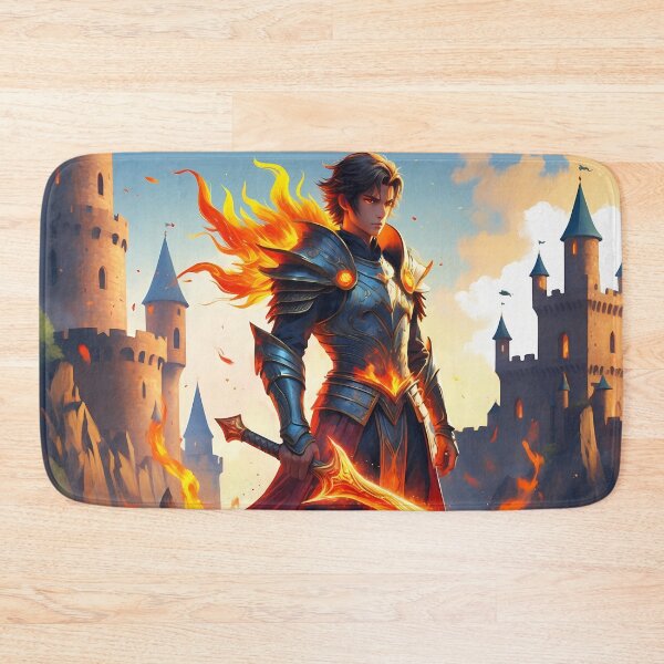 Item preview, Fire Swordsman - Flame Knight Fantasy Art designed and sold by Lucid Dream Pixel.