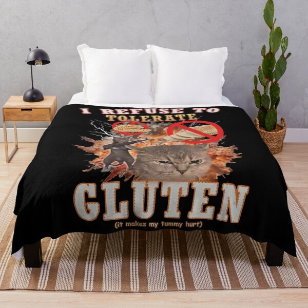Item preview, I Refuse to Tolerate Gluten – Hardcore Cat Meme designed and sold by MOFAPPAREL.