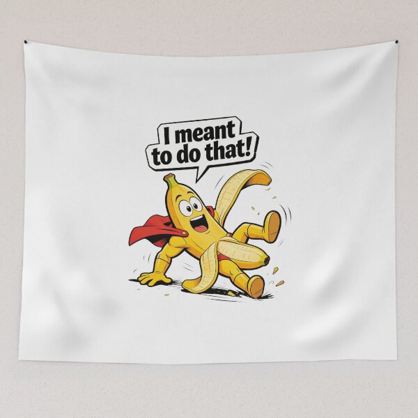 Item preview, Funny Superhero Banana Slipping - I Meant To Do That! designed and sold by LowBattery Social Club.