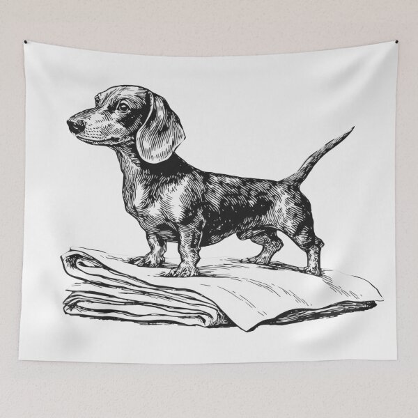 Item preview, Dog standing on a pile of towels designed and sold by anytka.