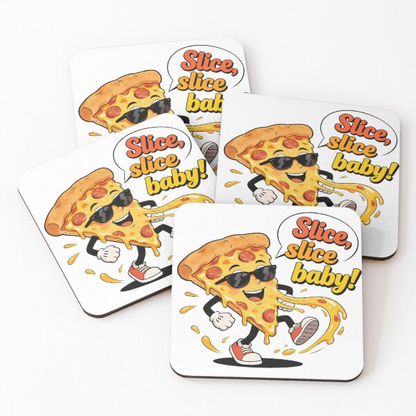 Item preview, Cool Pizza Slice Pun - Slice Slice Baby designed and sold by LowBattery Social Club.