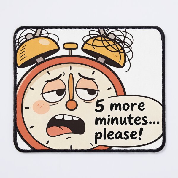 Item preview, Relatable Tired Alarm Clock - 5 More Minutes Please designed and sold by LowBattery Social Club.