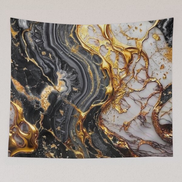 Item preview, Black White and Molten Gold Luxury Fluid Marble designed and sold by Ed & Harmony.