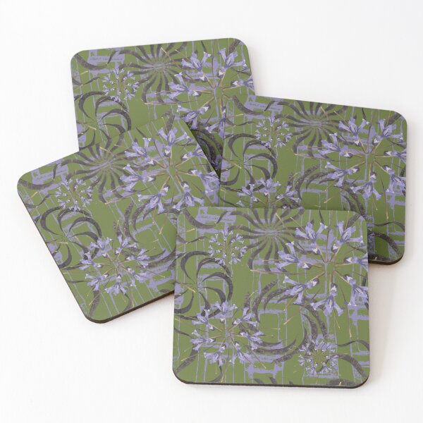 Item preview, Honey Locust & First Spring Flower Radials on Green & Purple Vertical Links designed and sold by Digitalmyth's Designs.