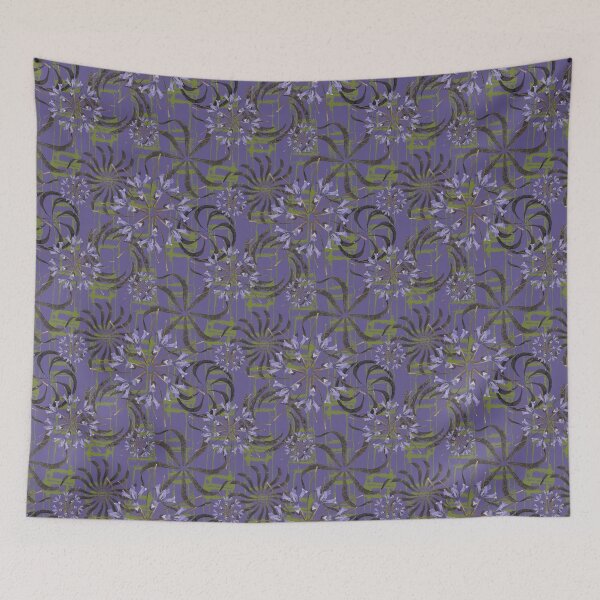 Item preview, Honey Locust & First Spring Flower Radials on Purple & Green Vertical Links designed and sold by Digitalmyth's Designs.