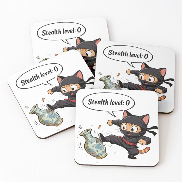Item preview, Funny Ninja Cat Fail - Stealth Level 0 designed and sold by LowBattery Social Club.