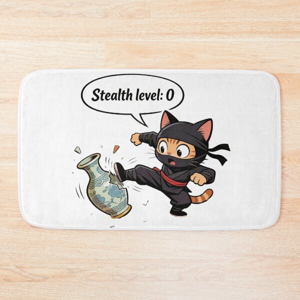 Item preview, Funny Ninja Cat Fail - Stealth Level 0 designed and sold by LowBattery Social Club.