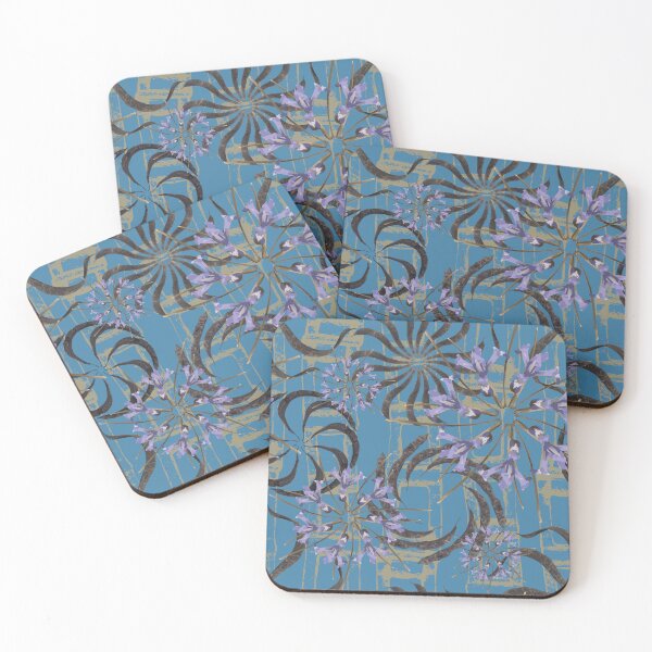 Item preview, Honey Locust & First Spring Flower Radials on Blue & Taupe Vertical Links designed and sold by Digitalmyth's Designs.