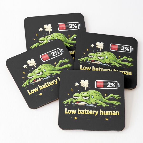 Item preview, Low Battery Human Frog Meme designed and sold by MonkiFlipp.