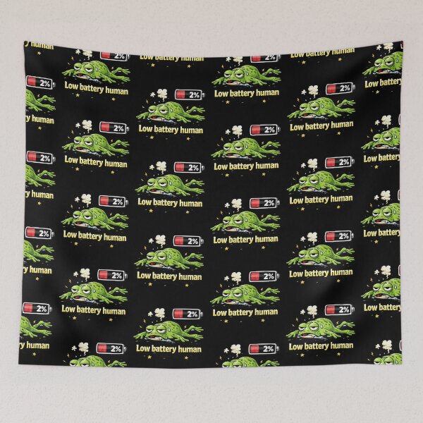 Item preview, Low Battery Human Frog Meme designed and sold by MonkiFlipp.