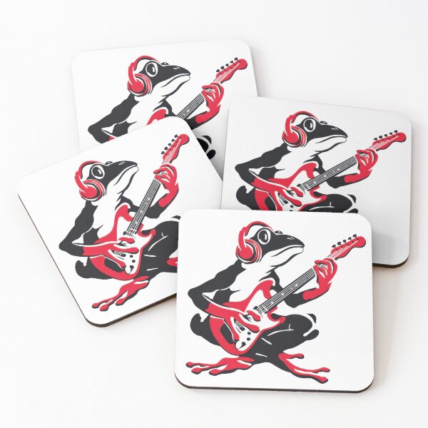 Item preview, Frog playing guitar with headphones designed and sold by anytka.