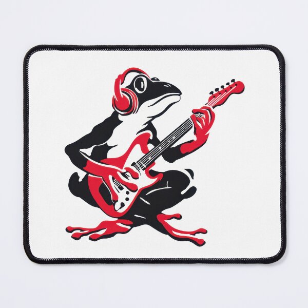 Item preview, Frog playing guitar with headphones designed and sold by anytka.