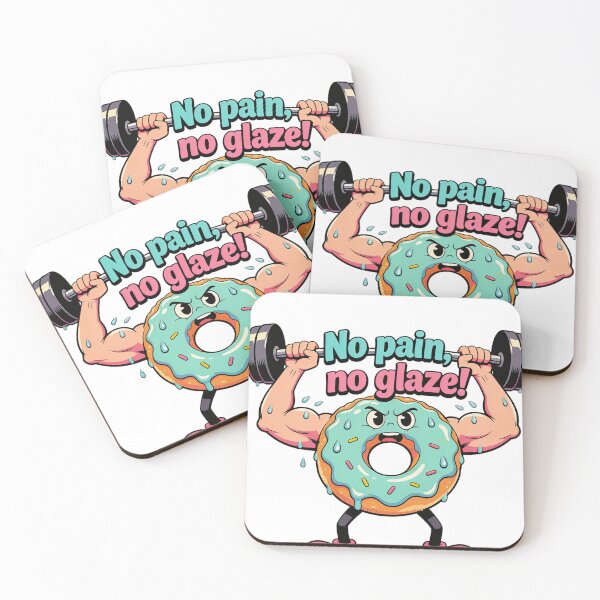 Item preview, Fitness Donut Pun - No Pain No Glaze designed and sold by LowBattery Social Club.