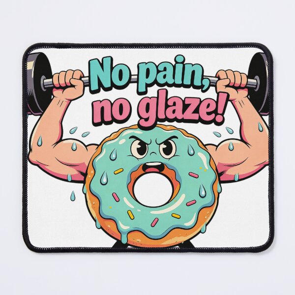 Item preview, Fitness Donut Pun - No Pain No Glaze designed and sold by LowBattery Social Club.