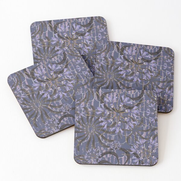 Item preview, Honey Locust & First Spring Flower Radials on Purple & Mauve Barn Tin Fish Scales designed and sold by Digitalmyth's Designs.
