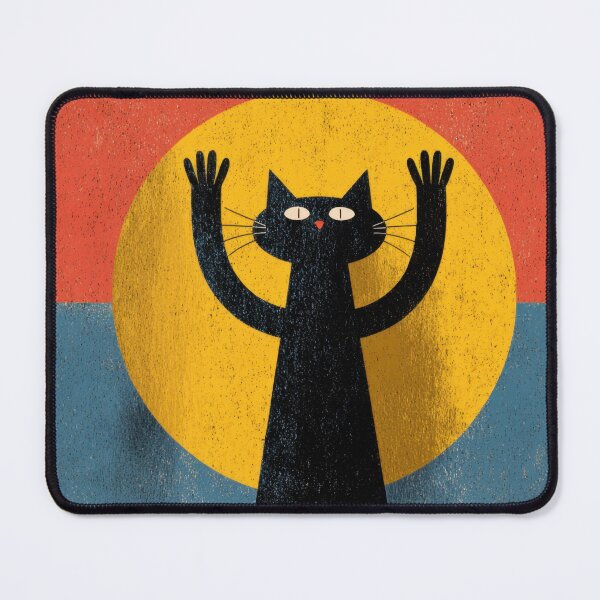 Item preview, Black cat stands in bright colors designed and sold by anytka.
