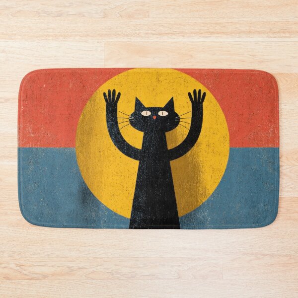 Item preview, Black cat stands in bright colors designed and sold by anytka.