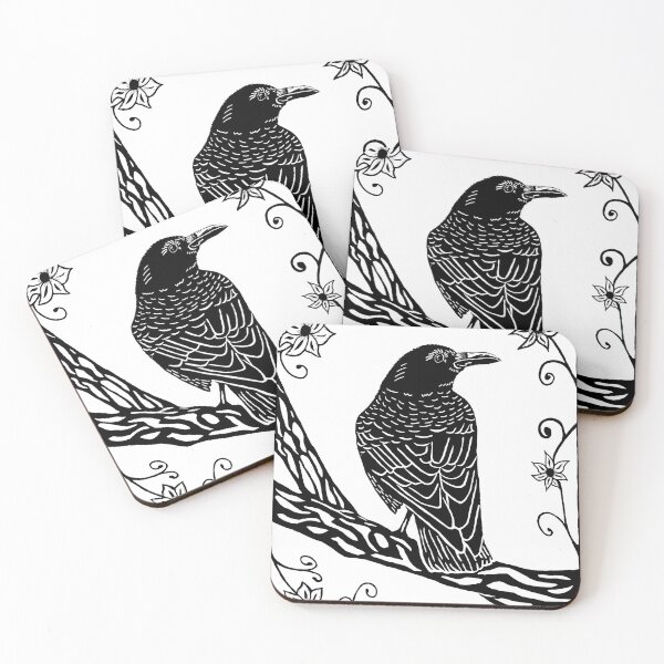 Item preview, Carrion Crow on Branch designed and sold by Chirping-Canvas.