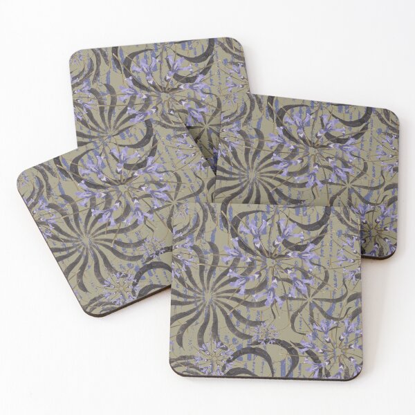 Item preview, Honey Locust & First Spring Flower Radials on Taupe & Purple Barn Tin Fish Scales designed and sold by Digitalmyth's Designs.