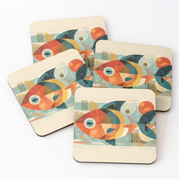 Item preview, Colorful fish design with shapes designed and sold by anytka.