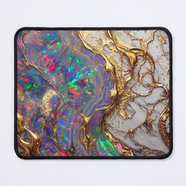Item preview, Opal Iridescent White Marble and Gold Luxury Art designed and sold by Ed & Harmony.