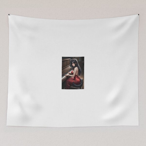 Item preview, Elegant Nekomimi in Red Dress Playing Piano designed and sold by CathryneDelamort.