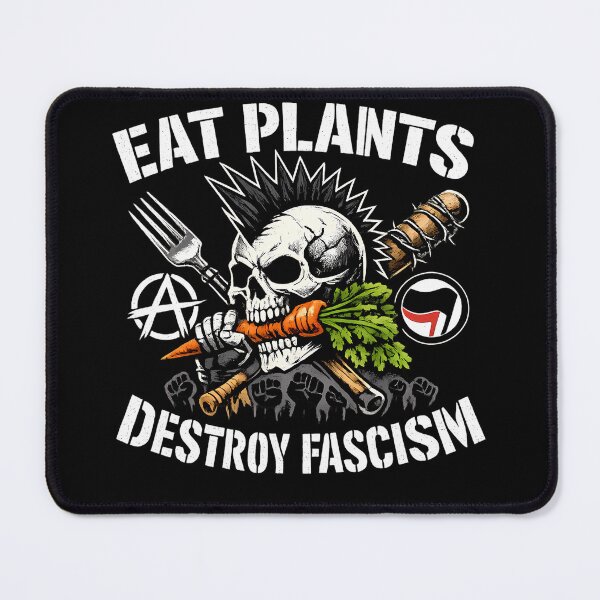 Item preview, Eat Plants Destroy Fascism Vegan Punk designed and sold by Cat-butt-shirts.