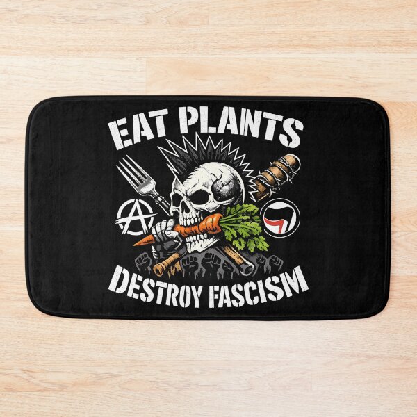 Item preview, Eat Plants Destroy Fascism Vegan Punk designed and sold by Cat-butt-shirts.