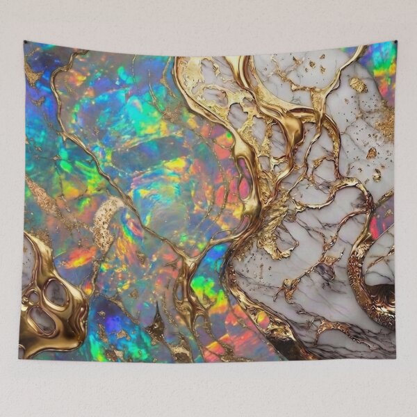 Item preview, Bright Opal Aurora Marble and Gold Luxury Art designed and sold by Ed & Harmony.
