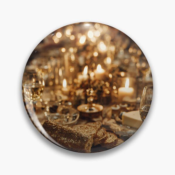 Item preview, Romantic Candlelit Dinner Table with Wine & Bokeh Lights designed and sold by EK-World.