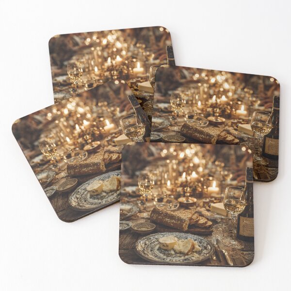 Item preview, Romantic Candlelit Dinner Table with Wine & Bokeh Lights designed and sold by EK-World.