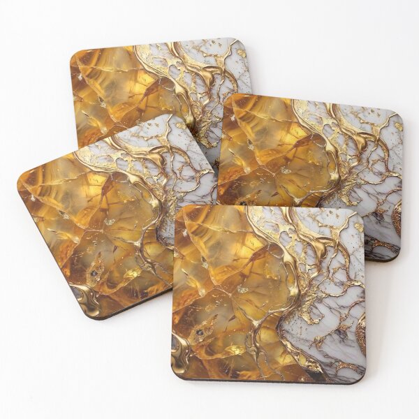 Item preview, Amber Gemstone White Marble and Gold Luxury Art designed and sold by Ed & Harmony.