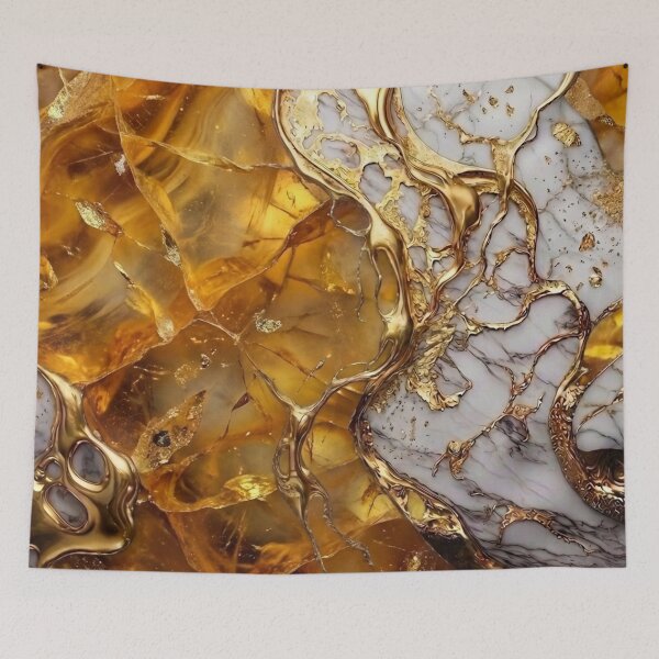 Item preview, Amber Gemstone White Marble and Gold Luxury Art designed and sold by Ed & Harmony.