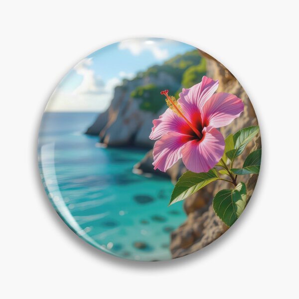 Item preview, Hibiscus In Rocky Cliff designed and sold by Maria Dryfhout.
