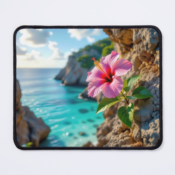 Item preview, Hibiscus In Rocky Cliff designed and sold by Maria Dryfhout.