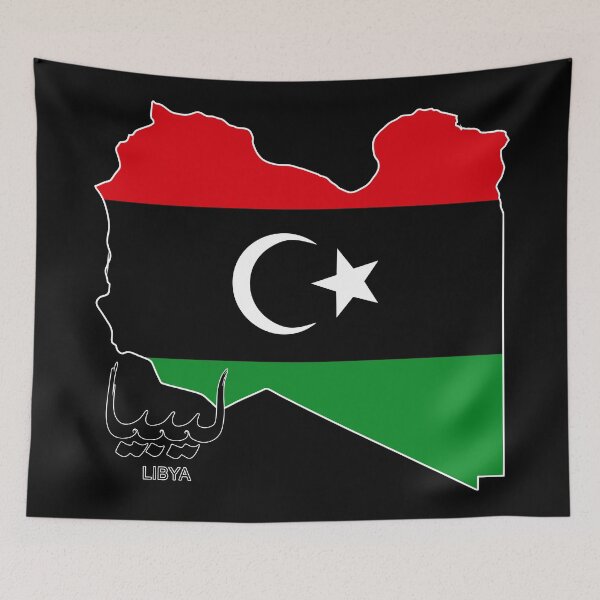 Item preview, Libya Map with Flag designed and sold by BluedarkArt.