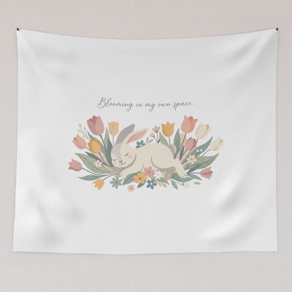 Item preview, Blooming Introvert Bunny – Soft Easter Spring Aesthetic designed and sold by Quiet Mode Studio.
