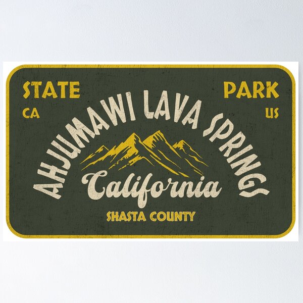 Item preview, Ahjumawi Lava Springs State Park, Shasta County, California, badge design designed and sold by Wanderful-roads.