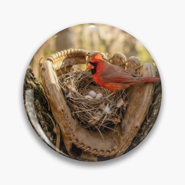 Item preview, Cardinal Nest in a Baseball Glove designed and sold by Maria Dryfhout.