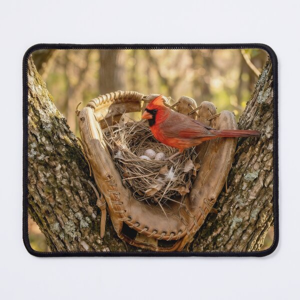 Item preview, Cardinal Nest in a Baseball Glove designed and sold by Maria Dryfhout.