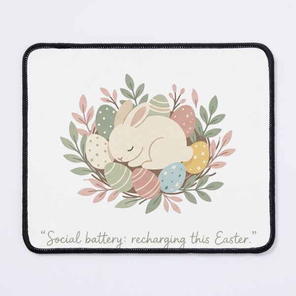 Item preview, Recharge Mode Bunny – Introvert Easter Cozy Design designed and sold by Quiet Mode Studio.