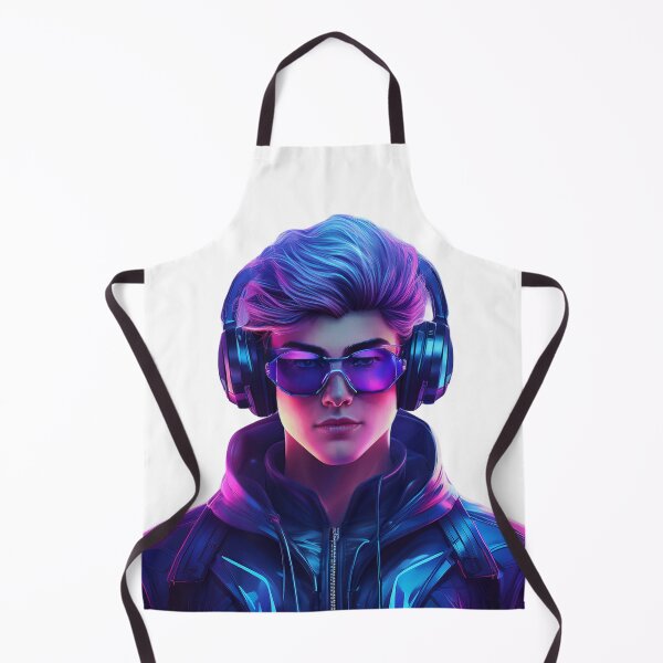 Item preview, "Cyber DJ - Neon Gamer Avatar with Headphones and Glasses" designed and sold by RS-Globalist-.